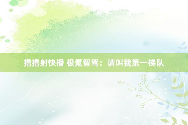 撸撸射快播 极氪智驾：请叫我第一梯队