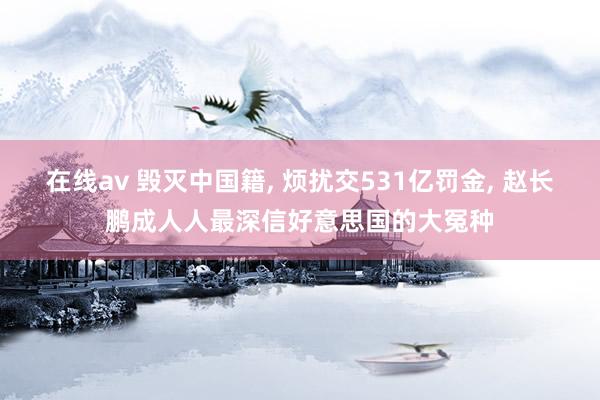 在线av 毁灭中国籍， 烦扰交531亿罚金， 赵长鹏成人人最深信好意思国的大冤种